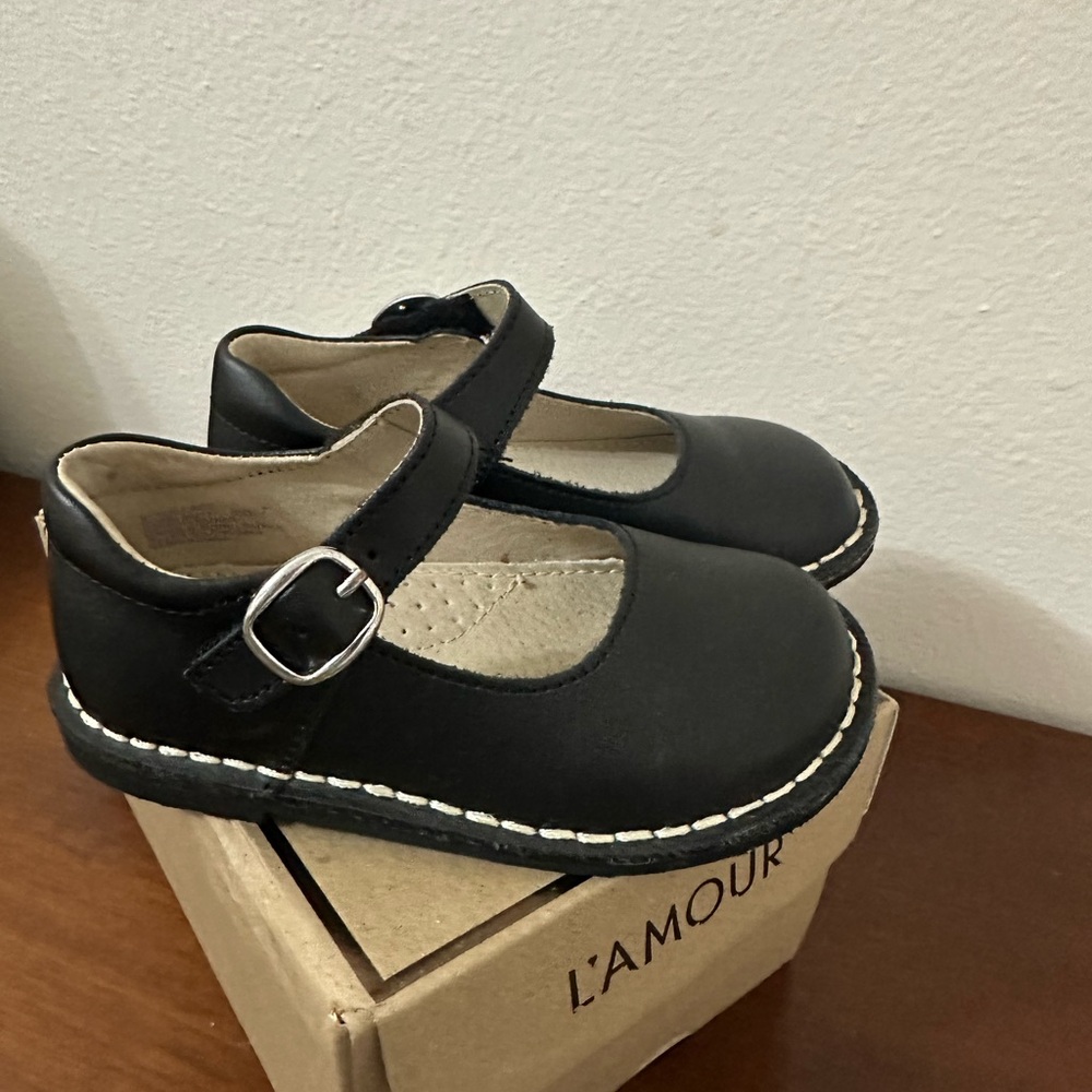 L'Amour Black Girls Mary Jane Dress Shoes with Buckle